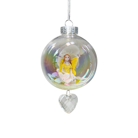 Yellow Fairy Plastic Ornament with Magnetic Crystal 3