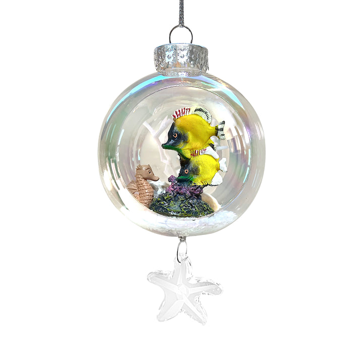 Fishes Plastic Ornament with Magnetic Crystal 3"x7"