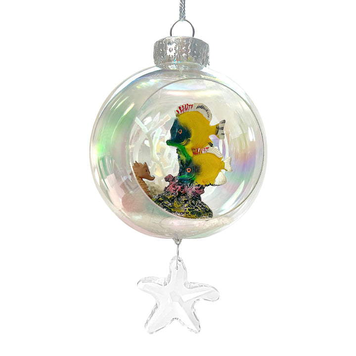 Fishes Plastic Ornament with Magnetic Crystal 3"x7"