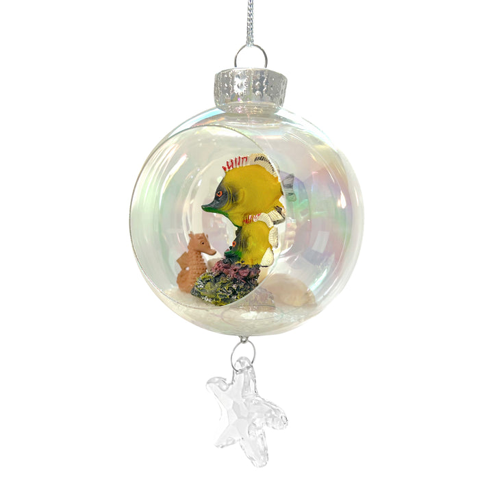 Fishes Plastic Ornament with Magnetic Crystal 3"x7"