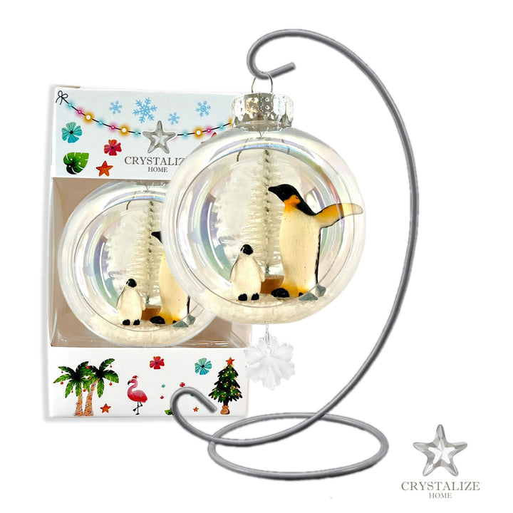 Penguins in Alaska Plastic Ornament with Magnetic Crystal 3"x7"