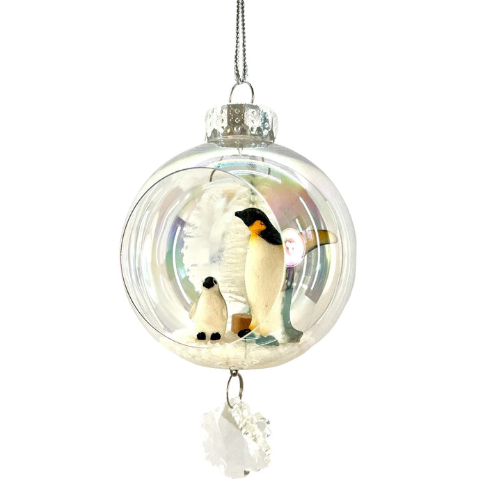 Penguins in Alaska Plastic Ornament with Magnetic Crystal 3"x7"