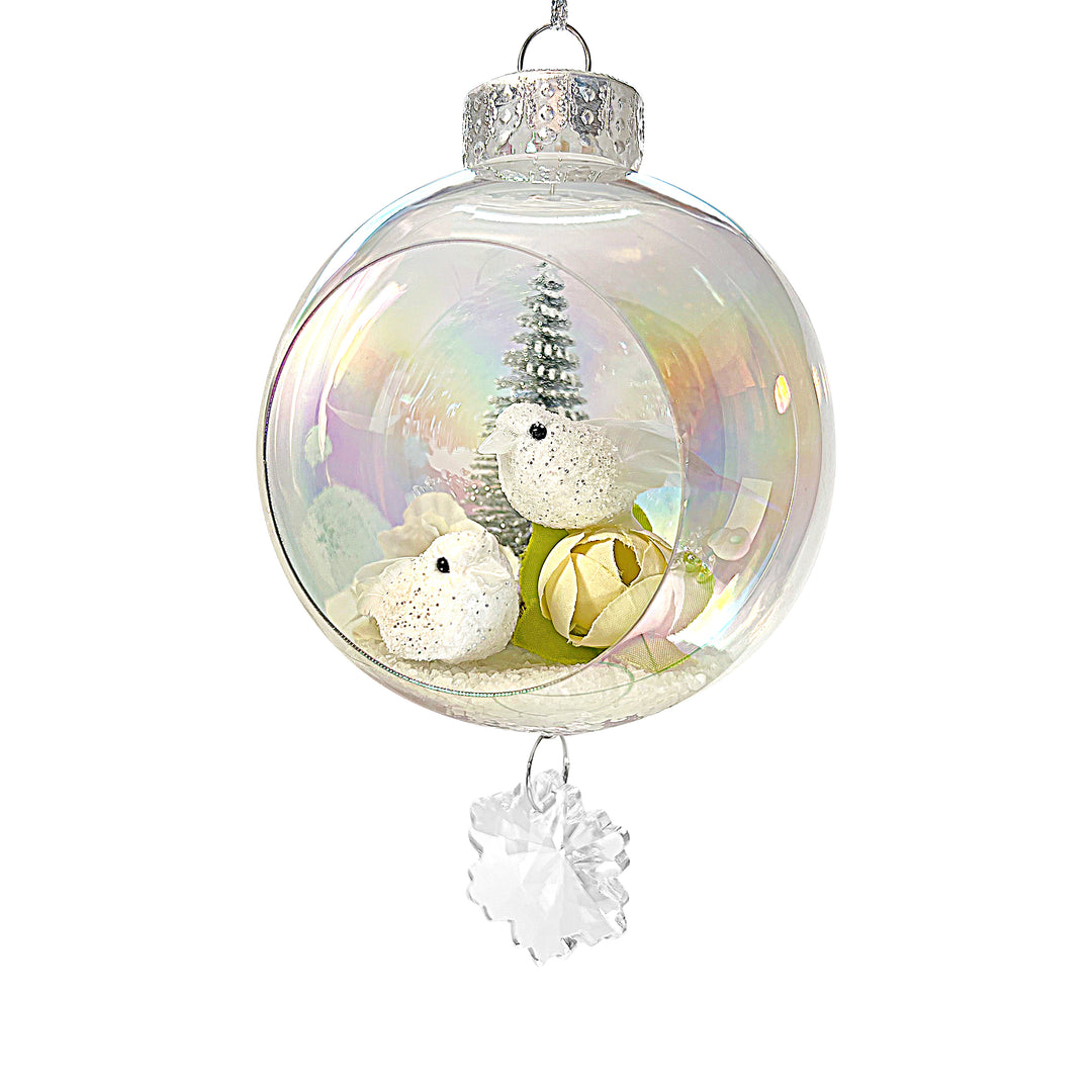 Dove Love Plastic Ornament with Magnetic Crystal 3"x7"
