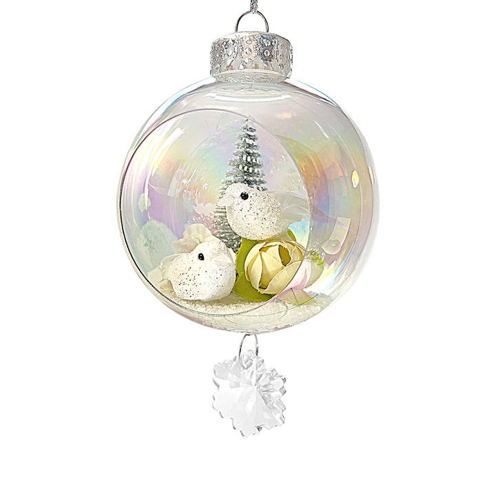 Dove Love Plastic Ornament with Magnetic Crystal 3"x7"