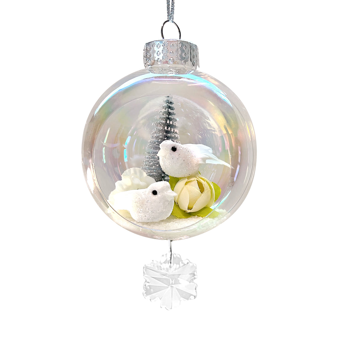 Dove Love Plastic Ornament with Magnetic Crystal 3"x7"