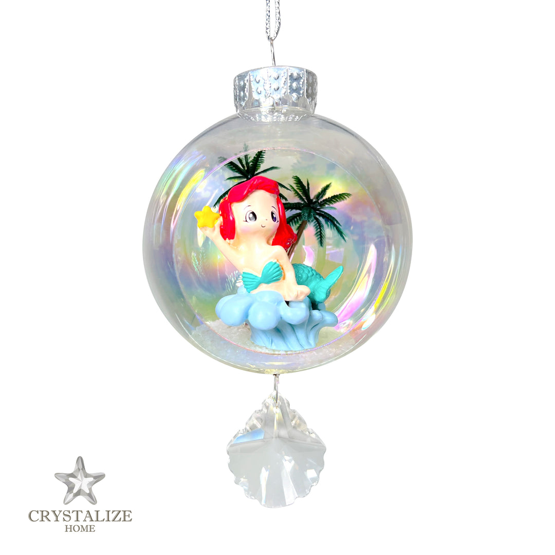 Mermaid Red Plastic Ornament with Magnetic Crystal 3"x7"