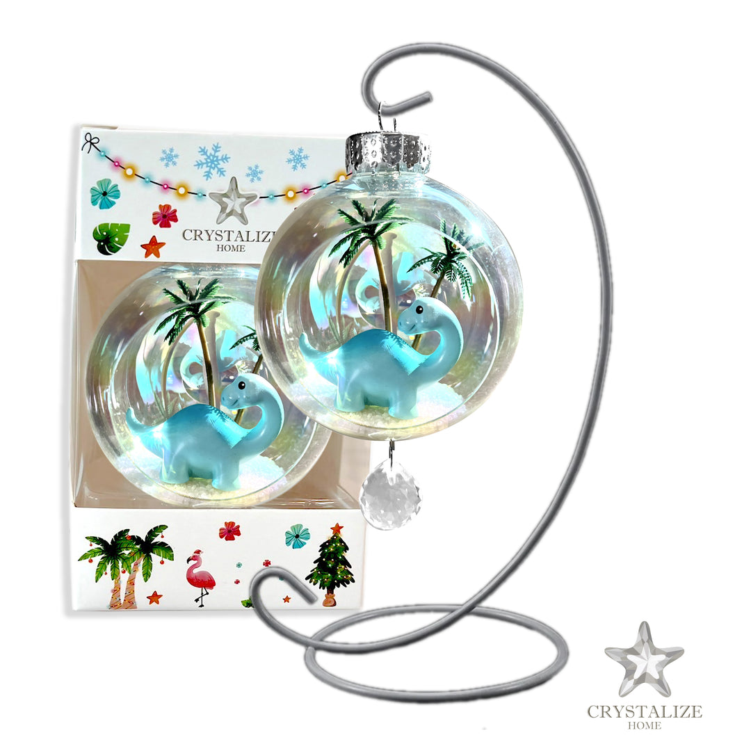 Dinosaur Blue Plastic Ornament with Magnetic Crystal 3"x7"