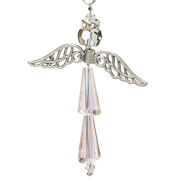 3-Pack Guardian Angel Crystal Car Charms – Rose, Aquamarine, Emerald – Hanging Rearview Mirror Ornament Gift Set for Protection, Love & Faith