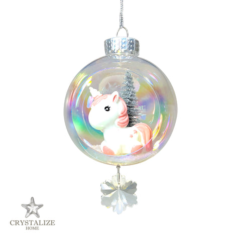 Baby Unicorn Plastic Ornament with Magnetic Crystal 3