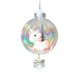 Baby Unicorn Plastic Ornament with Magnetic Crystal 3"x7"