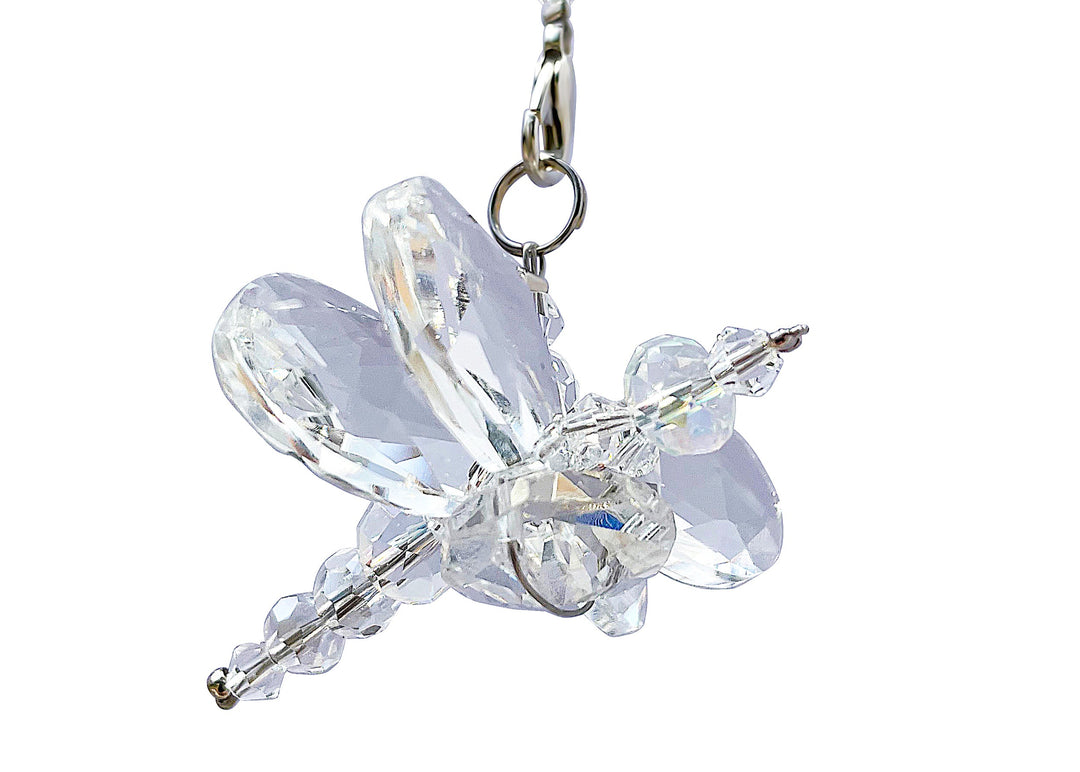 Crystal Dragonfly Clear Petite, Car Charm, Sun Catcher