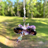 Crystal Dragonfly Purple Petite, Car Charm, Sun Catcher