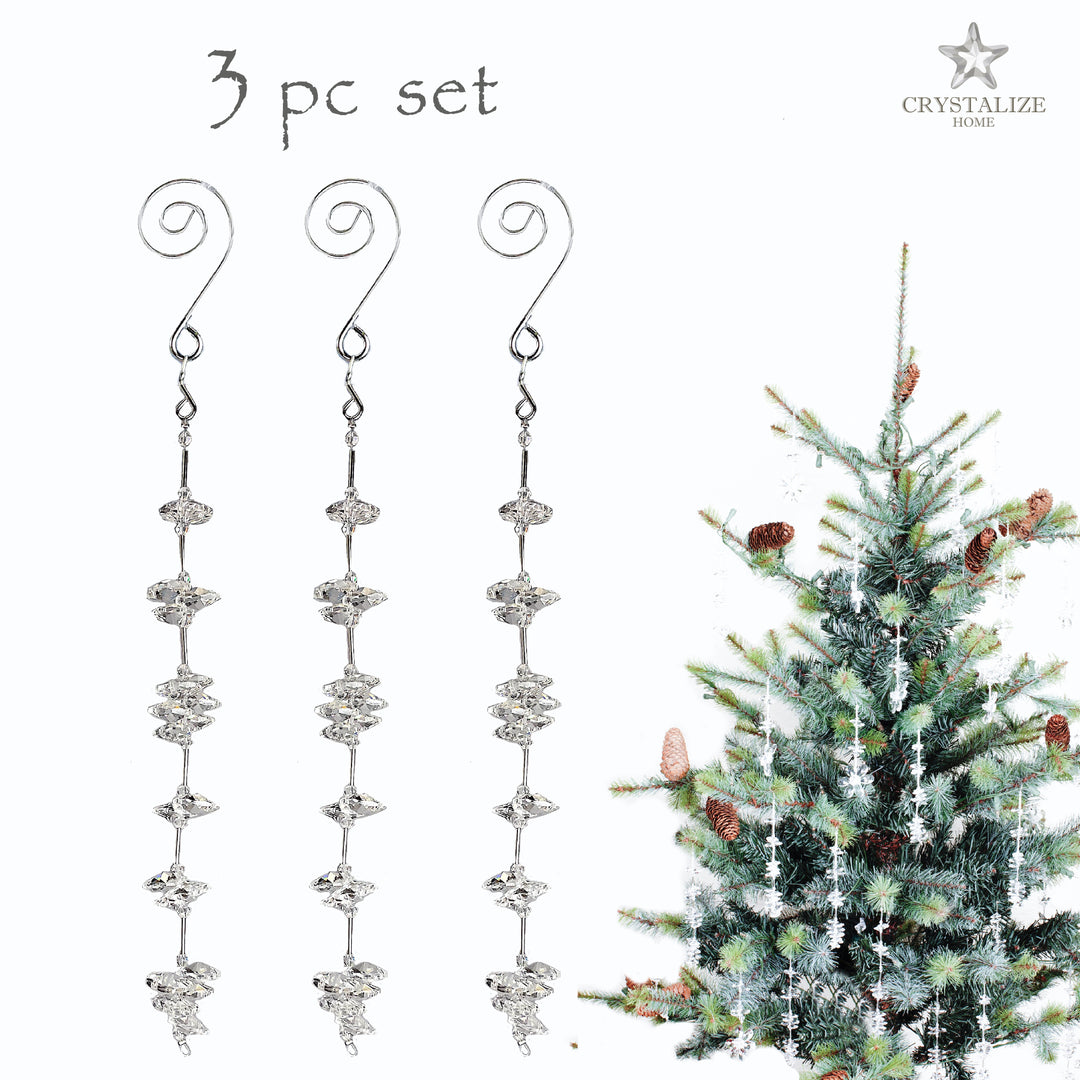 Crystal Icicle 7", Christmas Decorations with Hanging Crystals, Christmas Decor, Crystal Decor and Wedding Decorations, Wedding Decor, Icicle Christmas Ornament, Crystal Ornament