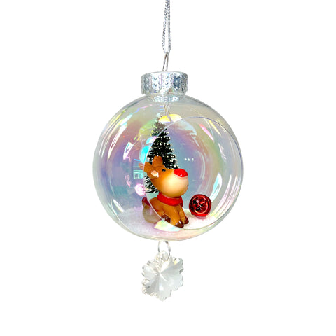 Rudolph Plastic Ornament with Magnetic Crystal 3