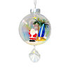 Santa & Surfboard Plastic Ornament with Magnetic Crystal 3"x7"
