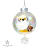 White Owl Plastic Ornament with Magnetic Crystal 3" x 7"
