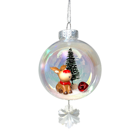 Rudolph Plastic Ornament with Magnetic Crystal 3