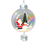 Santa & Snowman Plastic Ornament with Magnetic Crystal 3" x 7"