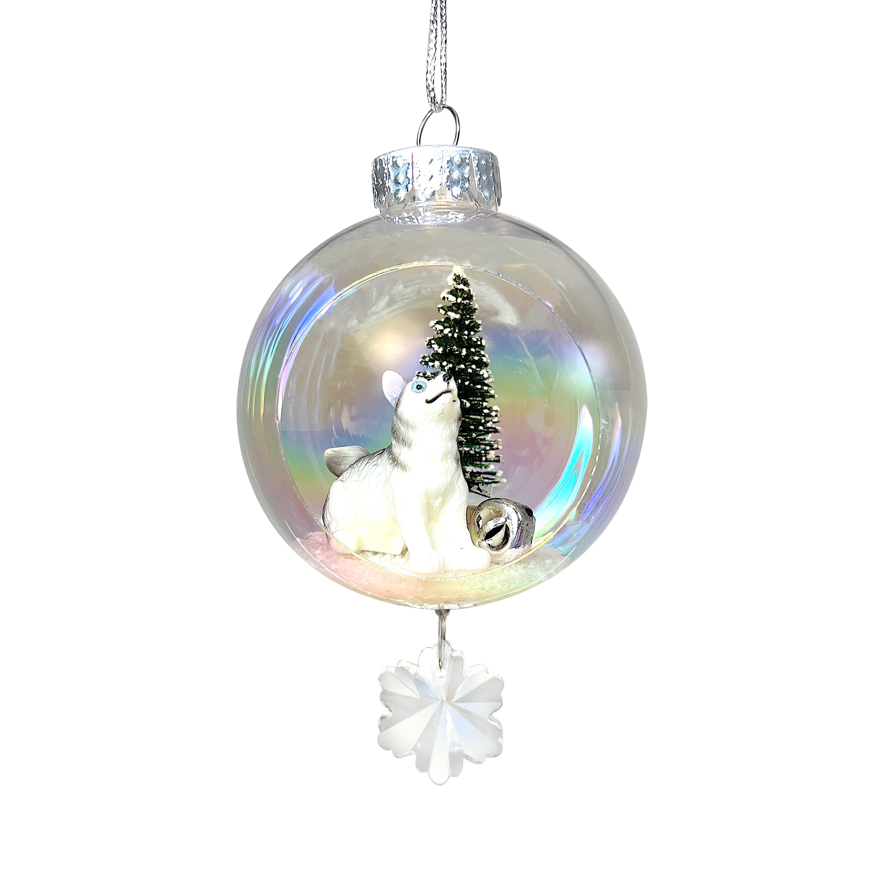 Wolf Plastic Ornament with Magnetic Crystal 3"x7"
