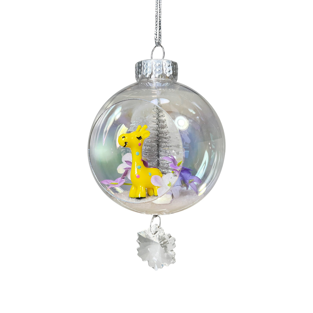 Baby Giraffe Plastic Ornament with Magnetic Crystal 3"x7"
