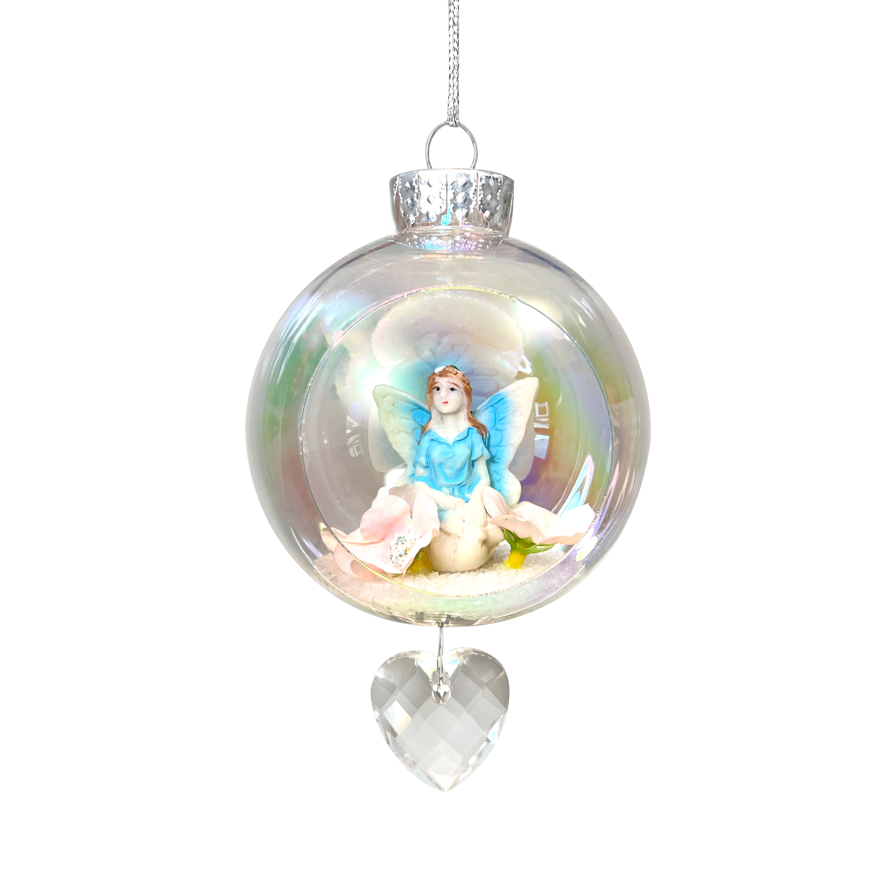 Blue Fairy Plastic Ornament with Magnetic Crystal 3"x7"