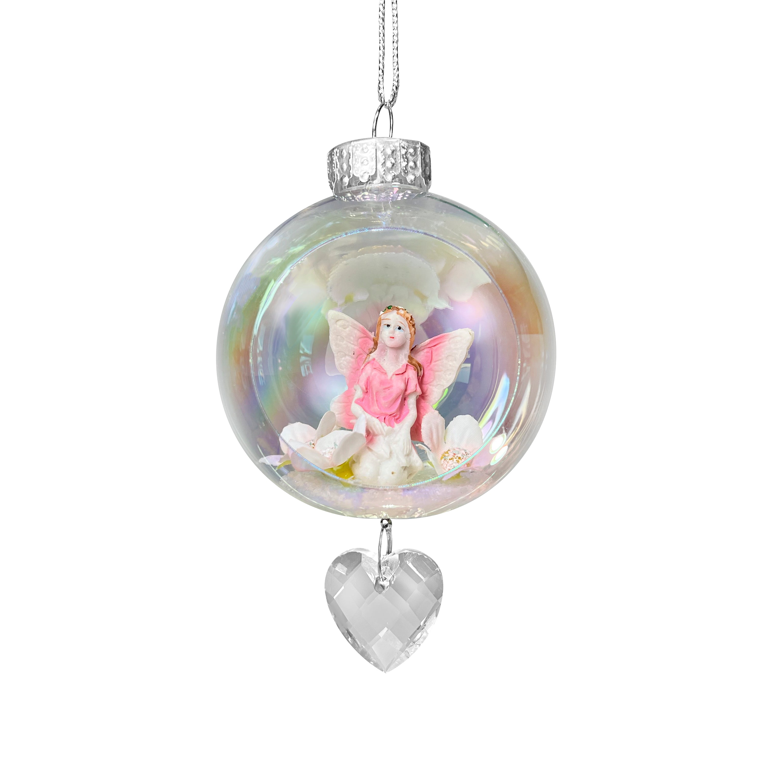 Pink Fairy Plastic Ornament with Magnetic Crystal 3"x7"