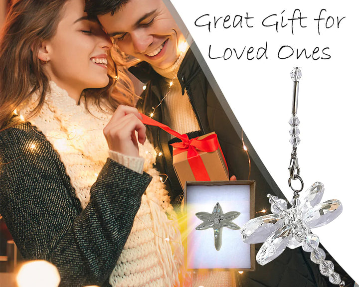 Crystal Dragonfly Clear Petite, Car Charm, Sun Catcher
