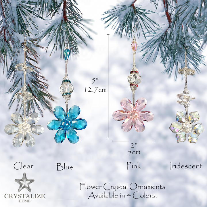 Crystal Iridescent Flower, Crystal Decor Christmas Wedding Decorations