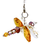 Crystal Dragonfly Yellow Petite, Car Charm, Sun Catcher