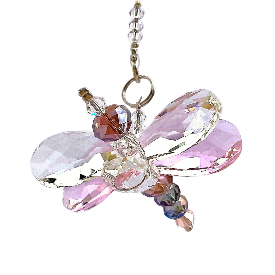 Crystal Dragonfly Pink Petite, Car Charm, Sun Catcher