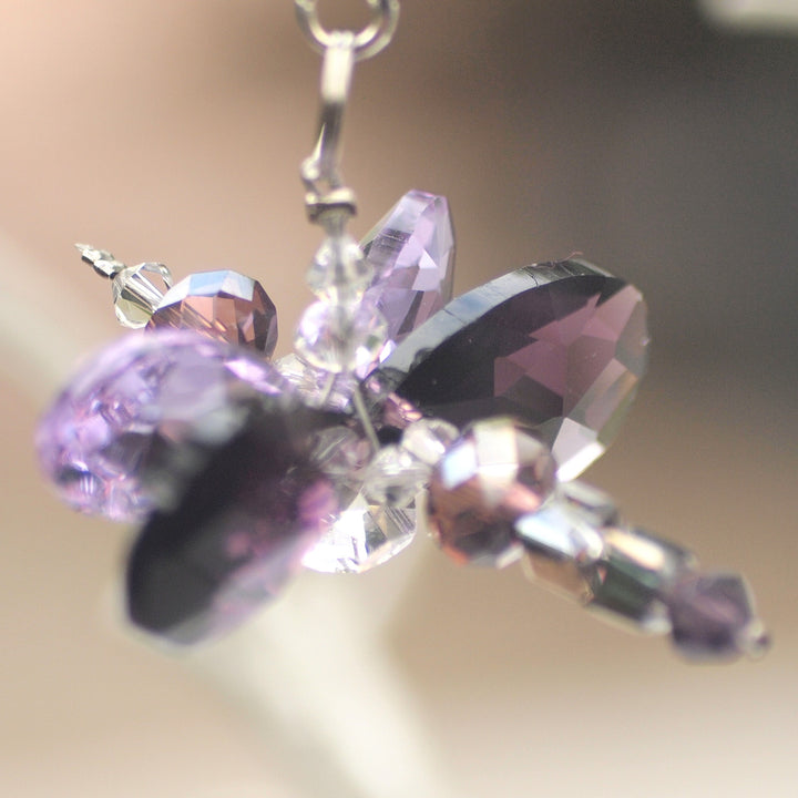 Crystal Dragonfly Purple Petite, Car Charm, Sun Catcher