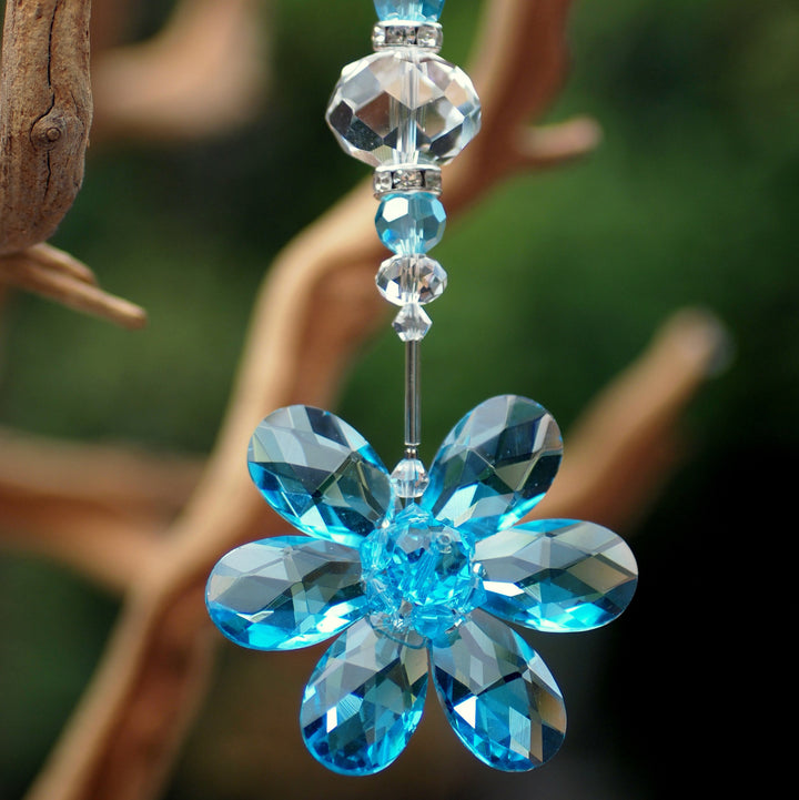 Crystal Blue Flower, Crystal Decor Christmas Wedding Decorations