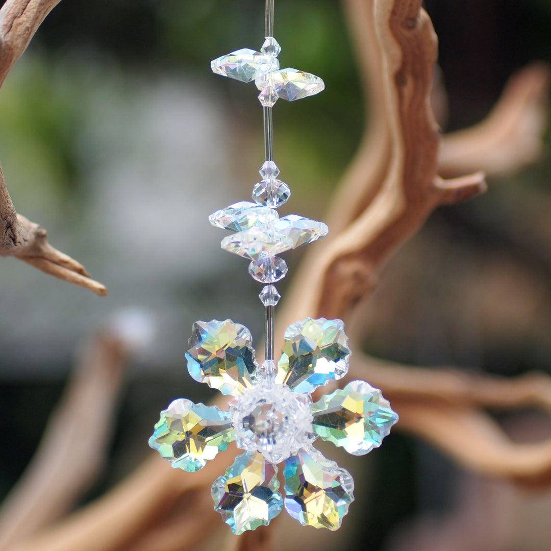 Crystal Iridescent Flower, Crystal Decor Christmas Wedding Decorations